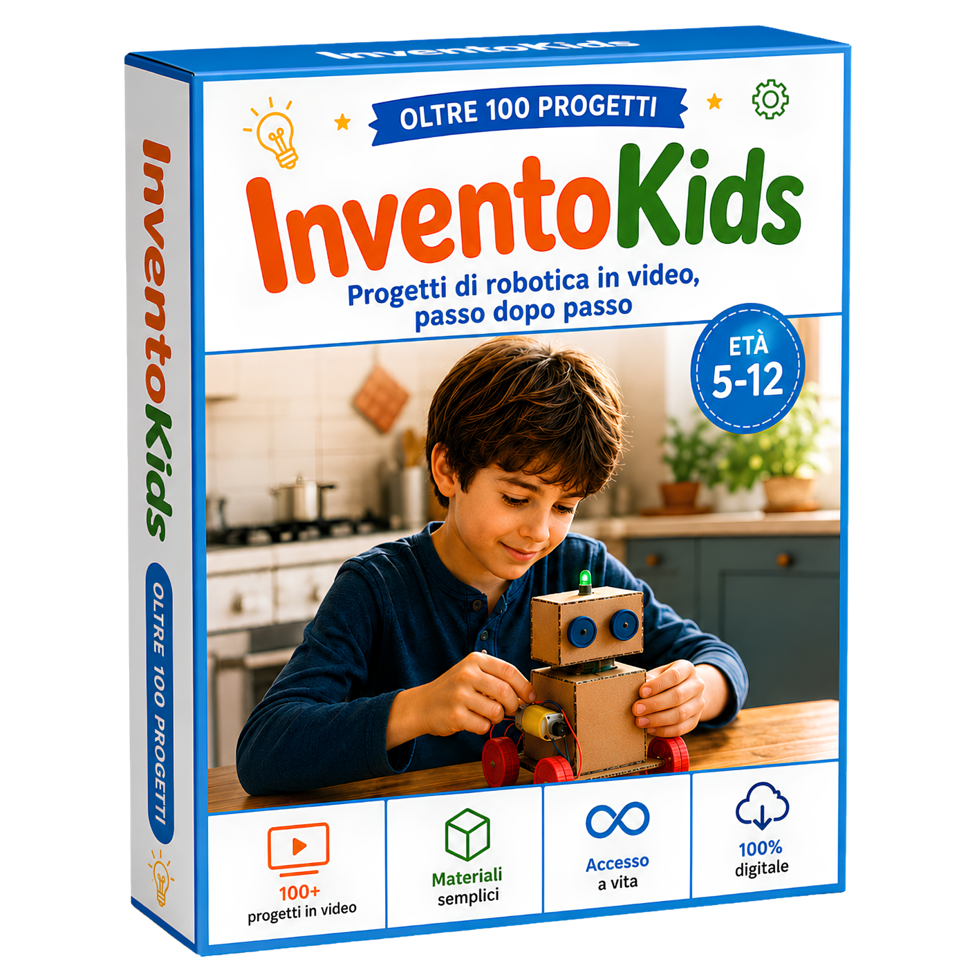 La confezione di InventoKids con oltre 100 progetti